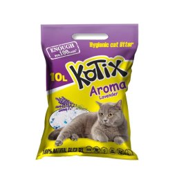 Asternut igienic pentru pisici, silicat, Kotix Lavanda, 10L, 4kg