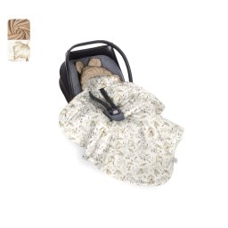 Paturica universala pentru scoica auto bumbac catifea , boho bej