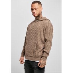 Dark khaki knitted hoodie