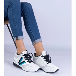 Gemre Adidași albi de damă cu platformă ascunsă Ninella