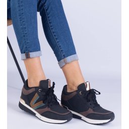 Gemre Adidași negri de damă cu platformă ascunsă Ninella