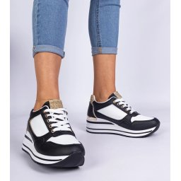 Gemre Adidași negri decorați cu sclipici și inserție metalică Olaria