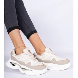 Gemre Adidași bej pentru femei decorați cu sclipici Prutto