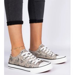 Gemre Pantofi sport casual maro din material pentru femei în stil aztec Kalusa