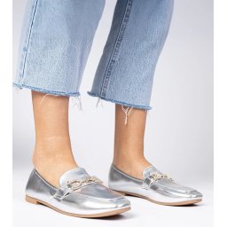 Gemre Pantofi eleganți argintii cu zirconii Banzao