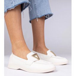 Gemre Pantofi de damă albi cu ornament elegant Viletta