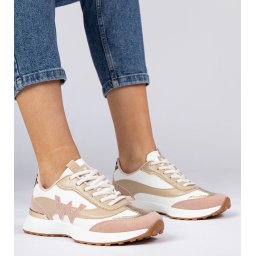 Gemre Adidași damă alb-roze cu detalii leopard Kalasa