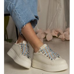 Gemre Adidași bej pentru femei cu șireturi masive Kessa