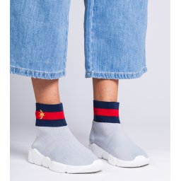 Gemre Sneakers gri sport cu șosetă Pikola