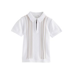 Next Tricou bej / alb