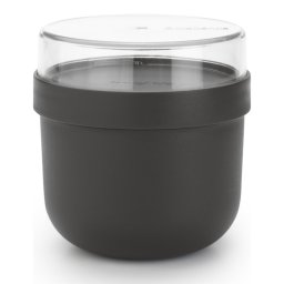 Cupa alimentara Brabantia Make&Take 1006296, 500+180 ml, Inchidere cu filet, fFara BPA, Gri închis