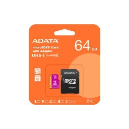 Card de memorie microSDXC UHS-I Clasa 10 64GB Adata, cu adaptor SD