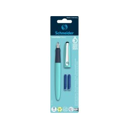 Stilou SCHNEIDER Wavy + 2 rezerve cerneala/blister, turcoaz