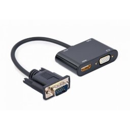 Adaptor VGA la HDMI Full HD + VGA T-M 15cm, Gembird A-VGA-HDMI-02
