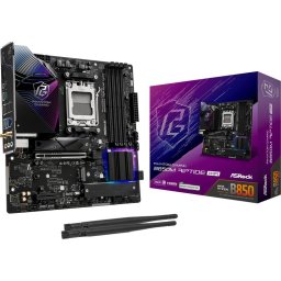 Placa de baza Phantom Gaming B850M Riptide WiFi, AMD B850, Socket AM5, mATX, DDR5, PCIe 5.0, WiFi 7, Bluetooth 5.4