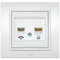 zena alb priza 1xutp cat6e telefon euro st