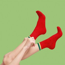 Șosete Damă cu Model Pepene Roșu