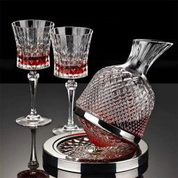 Set Decantor de vin Rotativ si 2 Pahare