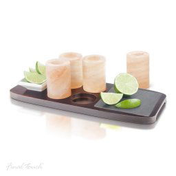 Set Tequila - Pahare din Sare de Himalaya si Tava Lemn