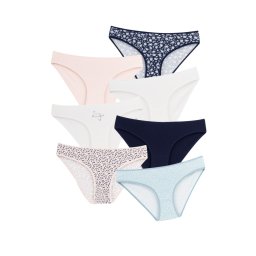 Set 7 perechi chiloti dama Flora – imprimeu floral, marimi mari (Marime chilot: L)