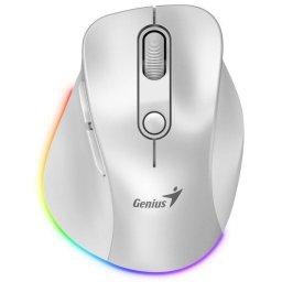MOUSE wireless Genius, Ergo 9000S, pt. PC sau NB, RGB, Bluetoott - 2.4GHz, Optic, 2400 dpi, Butoane-scroll 6-1, Alb sidefat, "31030039400"