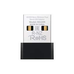 Adaptor retea MERCUSYS, nano AC650, extern, wireless, Dual Band 200 + 433 Mbps, USB 2.0, 650 Mbps