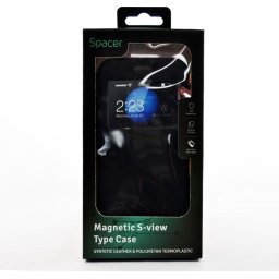 Husa tip Book Spacer Magnetic S-View pentru Iphone 7, Negru