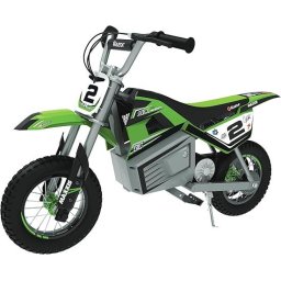 Motocicleta electrica pentru copii Razor, SX350, McGrath Supercross Rider, Negru-Verde