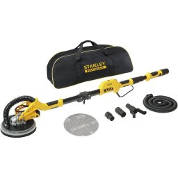 Slefuitor electric profesional pentru pereti si plafon STANLEY FatMax SFMEE500S, diametru disc 225 mm, putere 750W, turatie variabila 600 - 1700 RPM, iluminare LED, maner extensibil pana la 180 cm, sistem evacuare praf, accesorii si sac depozitare incluse