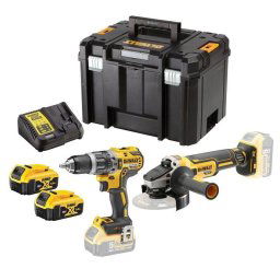 Set masina de gaurit si insurubat Dewalt, polizor unghiular, cu 2 acumulatori, incarcator