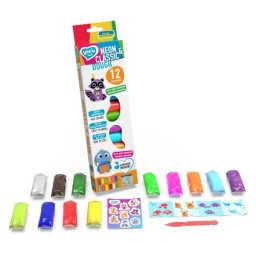Okto Lovin: Set de plastilină, 12 buc - neon și classic