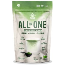 Pulbere proteica verde All In One BIO, cu 6 vitamine si 9 minerale Iswari