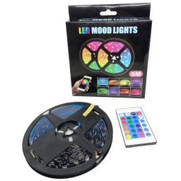 Banda LED RGB 5050 cu Muzica si Telecomanda - 5m , USB,Negru