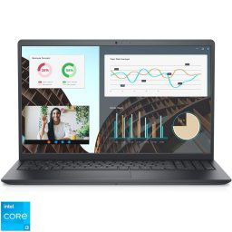 Laptop Dell Vostro 3530 cu procesor Intel® Core™ i3-1305U pana la 4.5GHz, 15.6" Full HD, 120Hz , 8GB DDR4 RAM, 512GB SSD, Intel® UHD Graphics, Ubuntu, Carbon Black, 3y ProSupport and Next Business Day Onsite Service