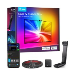 Banda LED Govee TV Backlight 3 Lite, H6099, Wi-Fi + Bluetooth, RGBICW, Camera, 55-65 inch, Fisheye Correction