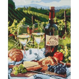 Set goblen cu diamantre, cu sasiu, Ospat de seara, 40x50 cm