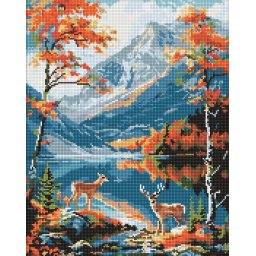 Set goblen cu diamantre, cu sasiu, Magia naturii, 40x50 cm