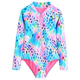 Next Costum de baie întreg albastru / azur / galben / roz