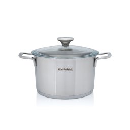 Oala 3.5l cu capac din sticla Santino Metalacinox/20cm/3.5l