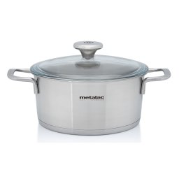 Cratita 2.6l cu capac din sticla Santino Metalacinox/20cm/2.6l