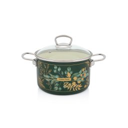 Oala 4l cu capac din sticla Golden Times Metalacemail/20cm/4l