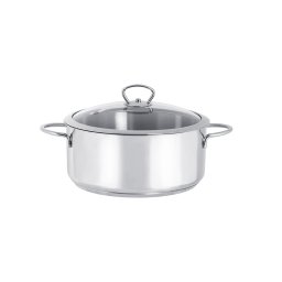 Cratita 4.8l cu capac din sticla Kulinaria Metalacinox/24cm/4.8l