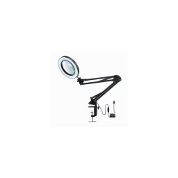 Lampă de birou LED dimabilă cu lupă, 22W/5V, neagră