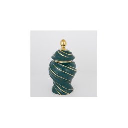 Vază ceramică 30x17 cm auriu/verde
