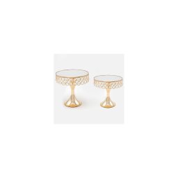 SET 2x tavă decorativă d. 20/25 cm auriu