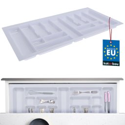 Organizator de tacâmuri inserție pentru sertar de bucătărie alb 49x93 cm