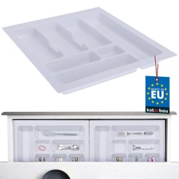 Organizator de tacâmuri inserție pentru sertar de bucătărie alb 49x43 cm