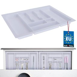 Organizator de tacâmuri inserție pentru sertar de bucătărie alb 49x63 cm