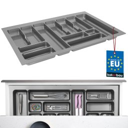 Organizator de tacâmuri inserție pentru sertar de bucătărie gri 49x73 cm