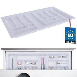 Organizator de tacâmuri inserție pentru sertar de bucătărie alb 49x83 cm